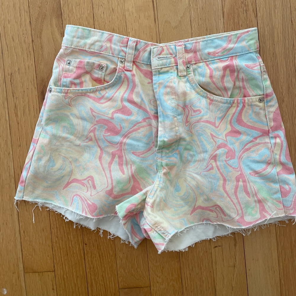 Zara Colorful Denim Shorts